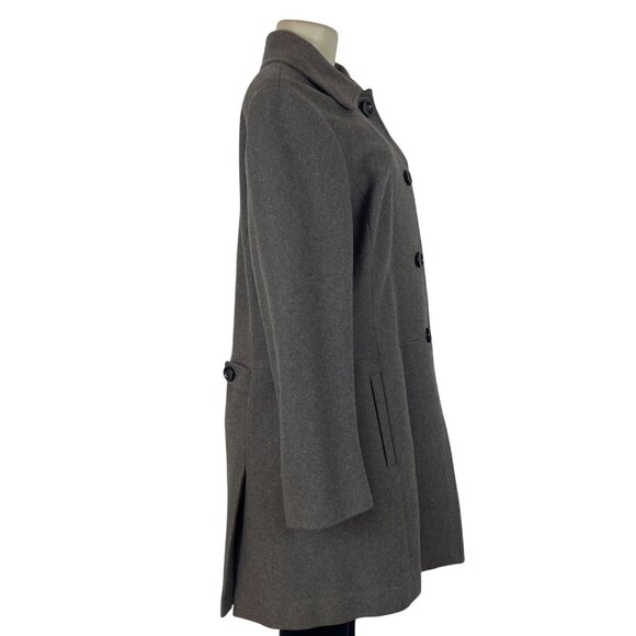Banana Republic Womens Brown Wool Blend Button-Front Coat Sz XL - Picture 2 of 8